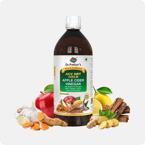 Apple Cider Vinegar Mother with Arjuna, Curcumin, Ginger, Garlic & Lemon (ACV HRT GOLD)