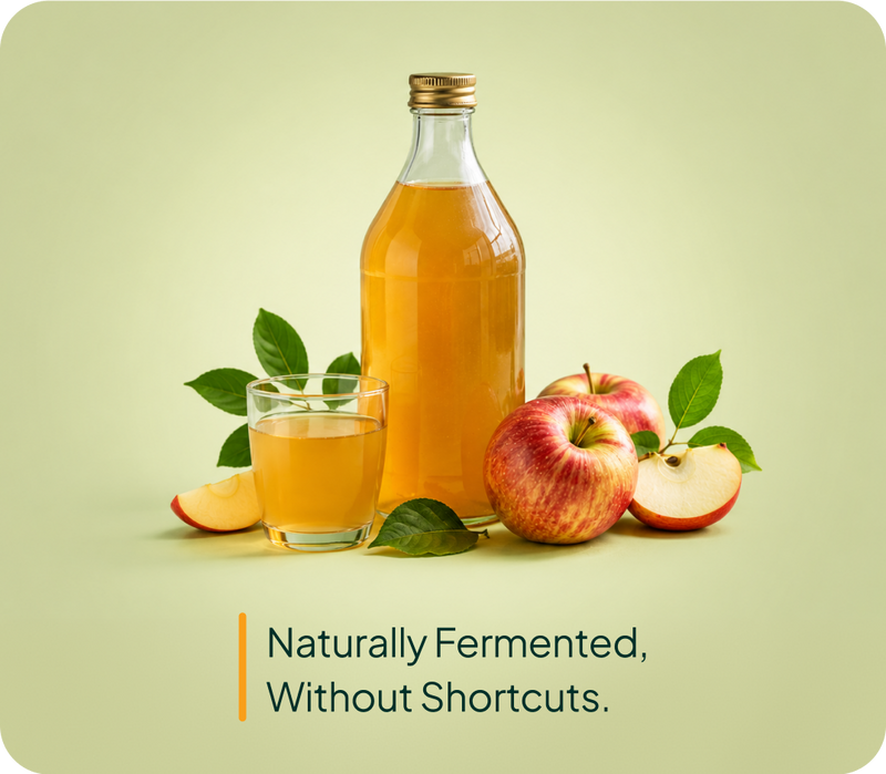 Apple cider vinegar bottle with fresh apples