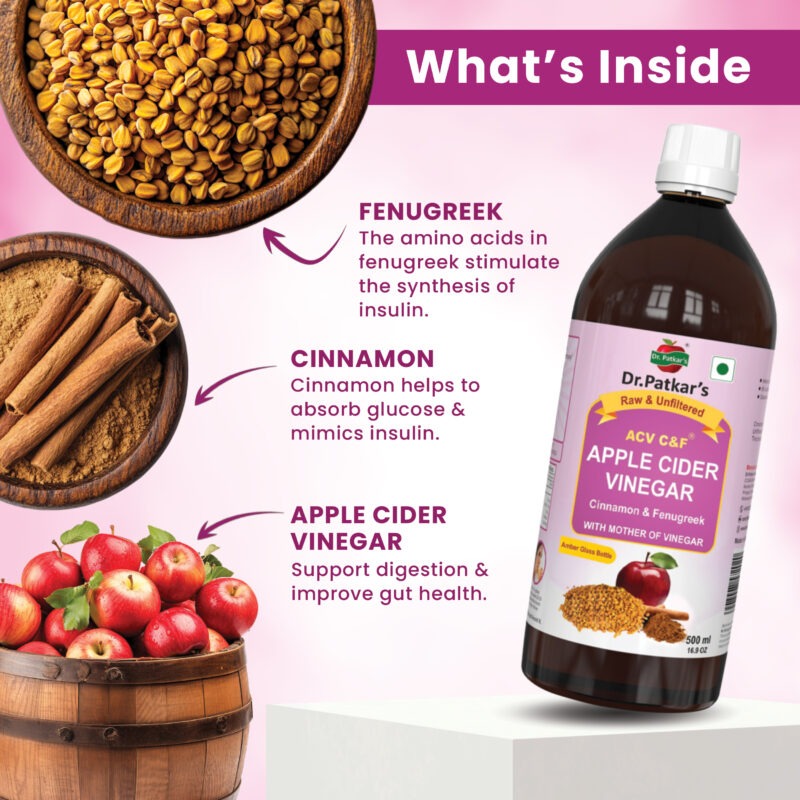Dr. Patkar's Apple Cider Vinegar with Cinnamon & Fenugreek (ACV C&F) - Image 2