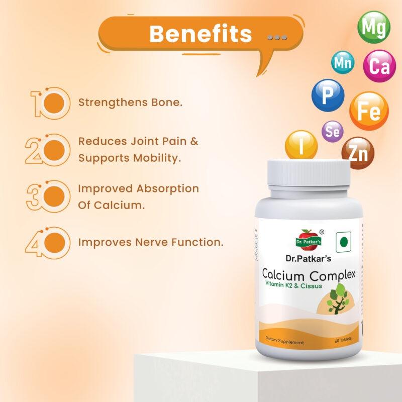 Dr. Patkar’s Calcium Complex with Vitamin K2 and Cissus (60 Tablets) - Image 5