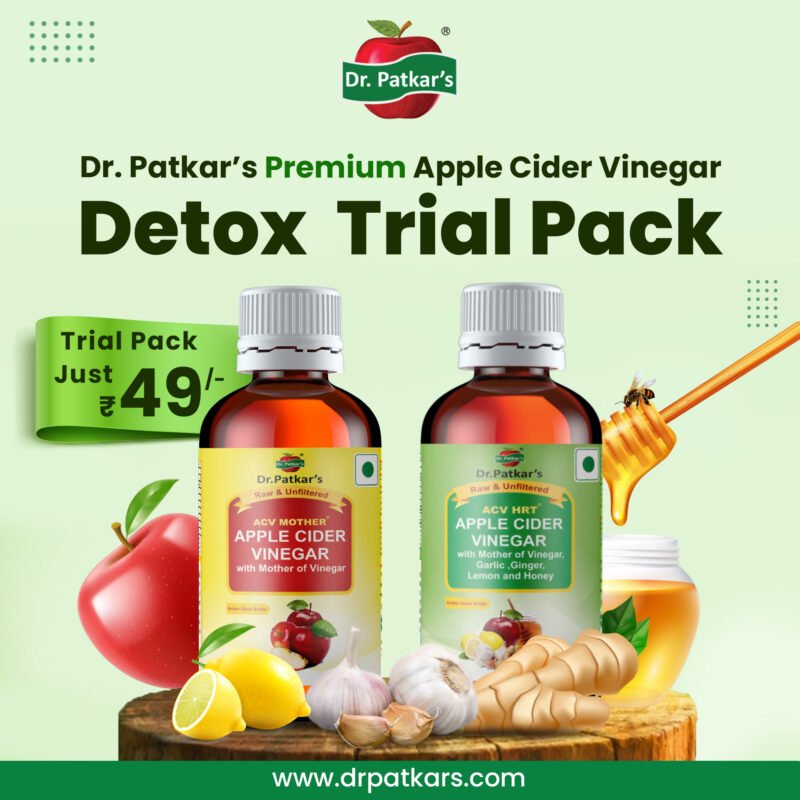 Detox Trial Pack Premium Apple Cider Vinegars ( ACV Mother and ACV HRT ) 50ml