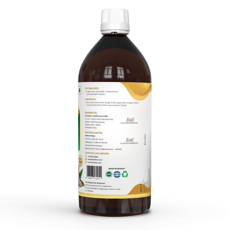 Apple Cider Vinegar with Ginger, Garlic, Lemon, Curcumin & Arjuna 500ml (HRT GOLD) – A Powerful Blend for Inflammation & Wellness - Image 2