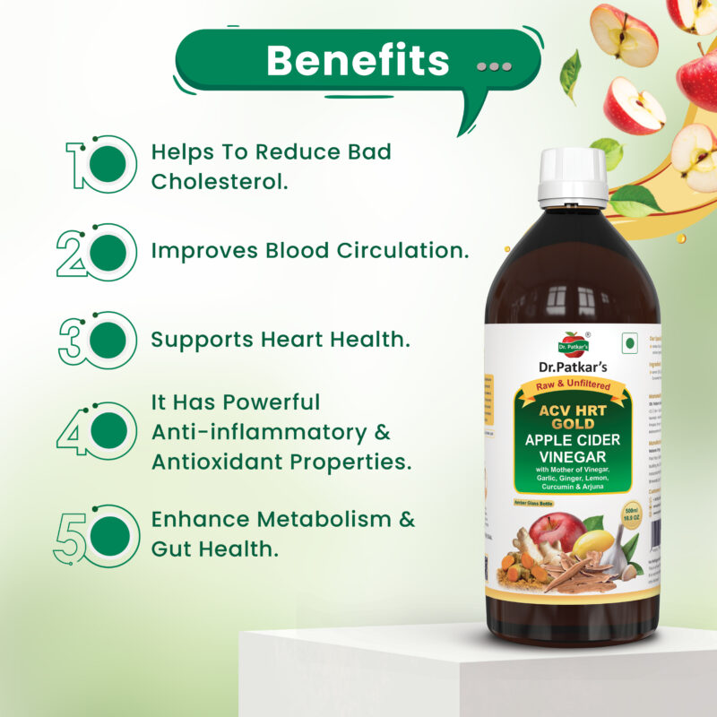 Apple Cider Vinegar with Ginger, Garlic, Lemon, Curcumin & Arjuna 500ml (HRT GOLD) – A Powerful Blend for Inflammation & Wellness - Image 5